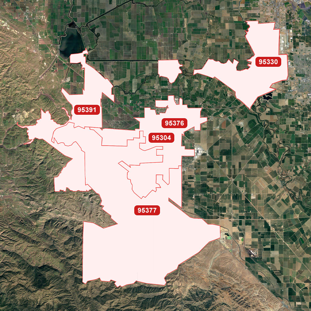 Tracy CA ZIP Code Map